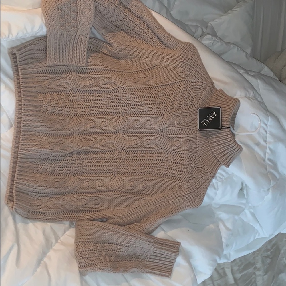 Beige Sweater Turtleneck